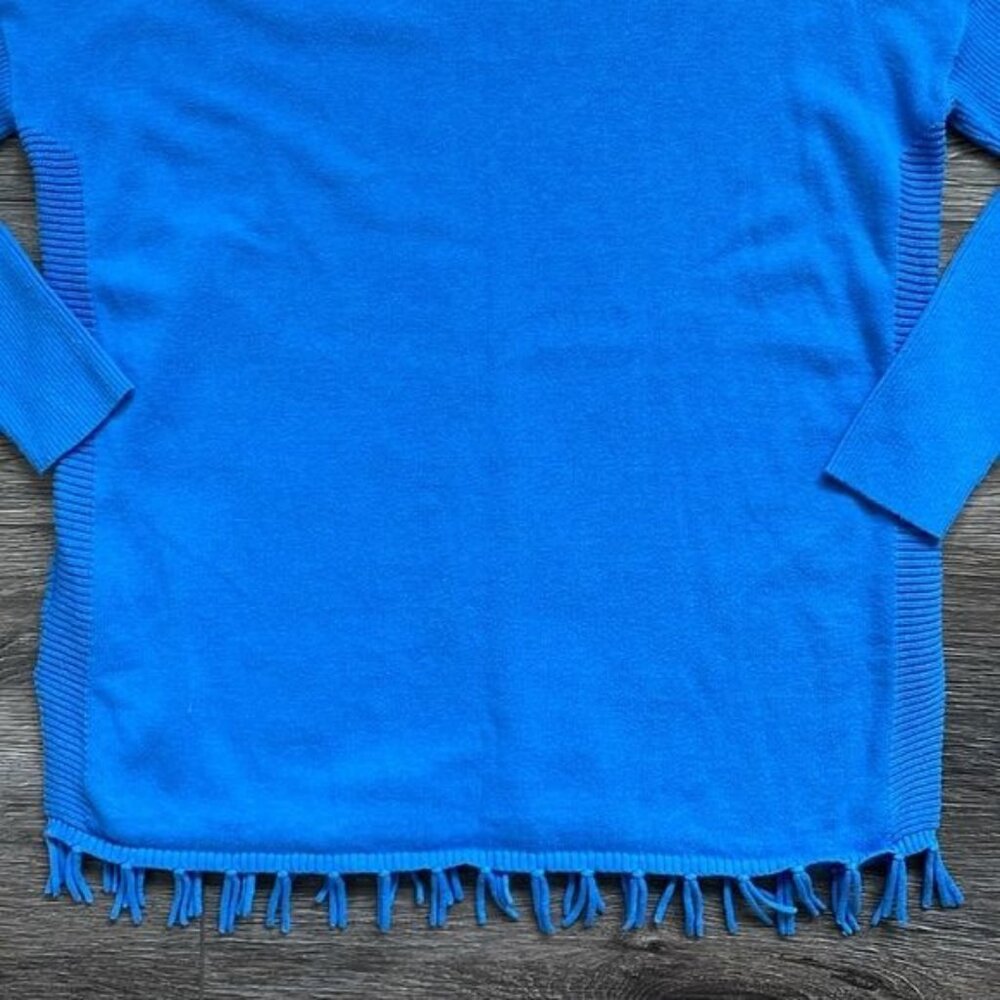 Lilly Pulitzer | Kids Girl's Mini Ramona Fringe Sweater Coastal Blue XL 12-14 - Picture 7 of 10